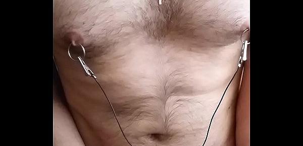  urethral sounding nipple electro stim cum part2